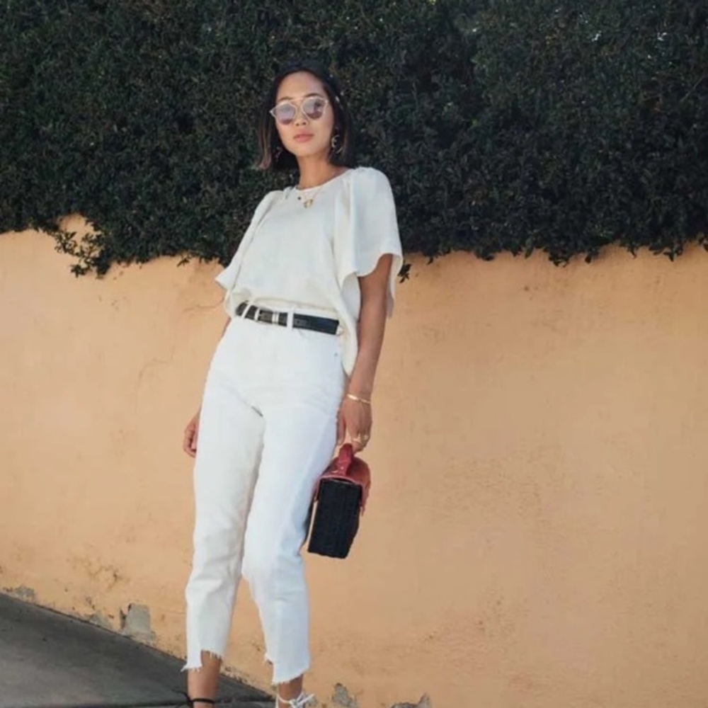 new topshop straight leg gap high rise waist mom jeans dad 90s‎ twisted seam 28​